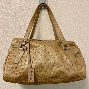Rare Shirò genuine ostrich champagne color handbag